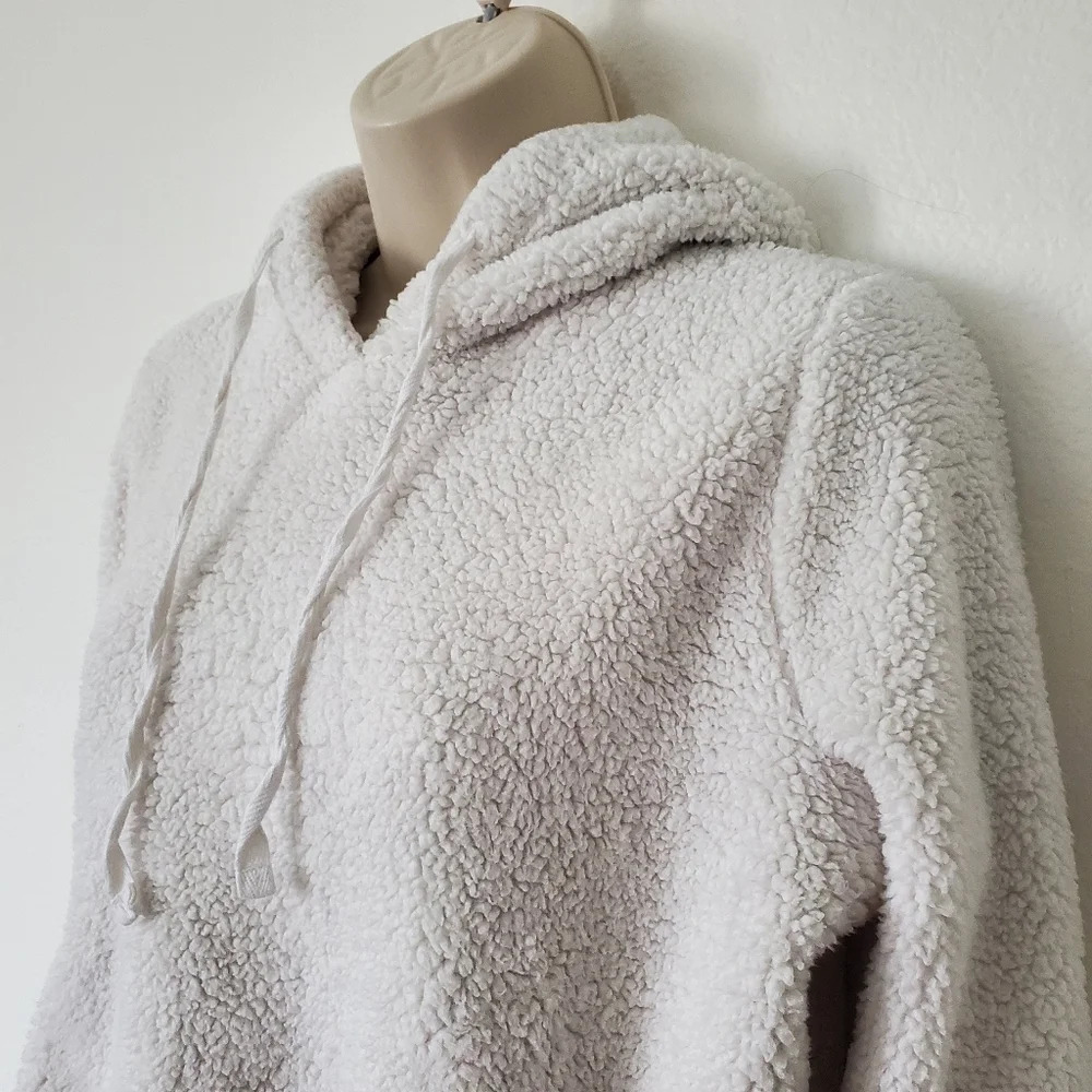 BANANA REPUBLIC Sherpa Hoodie White Size XS - Picture 2 of 8